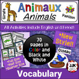 **NEW STYLE** Animaux: English/French Animals Vocabulary