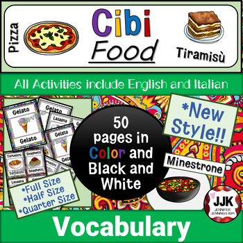 Preview of **NEW STYLE** Cibi: English/Italian Food Vocabulary