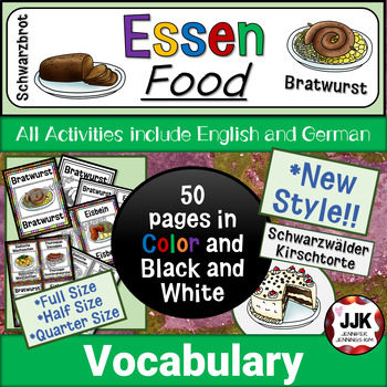 Preview of **NEW STYLE** Essen: English/German Food Vocabulary