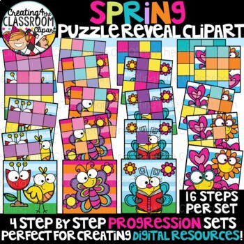 Preview of Spring Reveal Puzzles Clipart {Digital Puzzles Clipart}