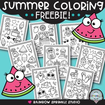 Preview of {NEW!} Summer Coloring Pages FREEBIE!