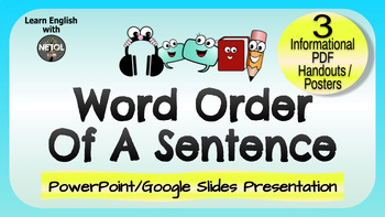 Preview of *NEW* Word Order Of A Sentence - PowerPoint Presentation & Class Handout