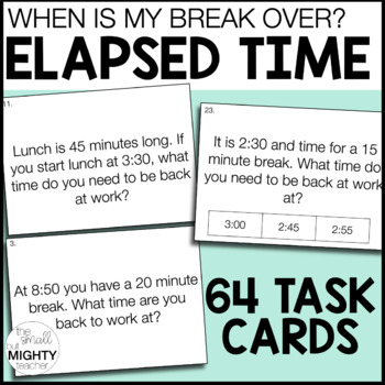 Preview of #summerwts Elapsed time, Vocational Skills - Task Cards, time to 5 minutes