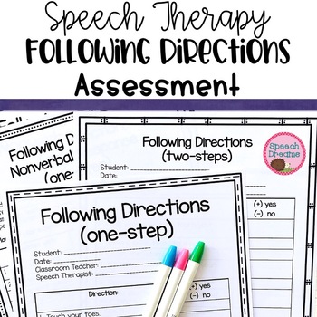 Preview of Following Directions Language Assessment for Speech Therapy: Autism Special Need