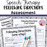 Following Directions Language Assessment for Speech Therap
