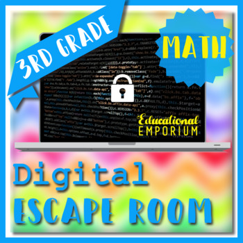 Preview of ⭐ NO PREP ⭐ 3rd Grade Math Review Escape Room ⭐ 4th Grade Back to School Math
