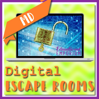 Preview of ⭐ NO PREP ⭐ 4th Grade MD Escape Rooms ⭐ 4th Grade Common Core Bundle