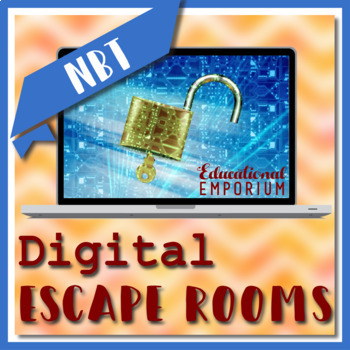 Preview of ⭐ NO PREP ⭐ 4th Grade NBT Escape Rooms ⭐ 4th Grade Common Core Bundle