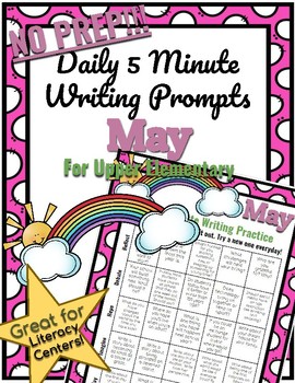 Preview of *NO PREP* 5-Minute Writing Prompts - May - Upper Elementary