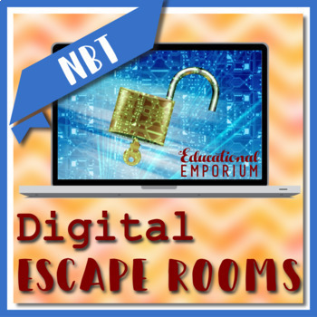 Preview of ⭐ NO PREP ⭐ 5th Grade NBT Escape Rooms ⭐ 5th Grade Common Core Bundle