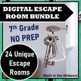 Preview of ⭐NO PREP 7th Grade Math Escape Room Mega Bundle⭐Digital and Printable