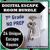 ⭐NO PREP 7th Grade Math Escape Room Mega Bundle⭐Digital an