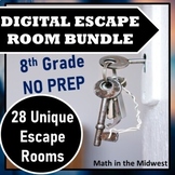 Preview of !!!!⭐NO PREP 8th Grade Math Escape Room Mega Bundle⭐Distance Learning