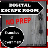 ⭐NO PREP Branches of Government Escape Room⭐Distance Learning