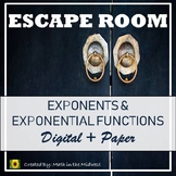 ⭐NO PREP Exponents & Exponential Functions Escape Room {Al