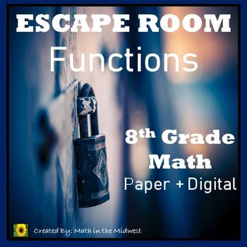 Preview of ⭐NO PREP Functions Escape Room {8th Grade Math}⭐