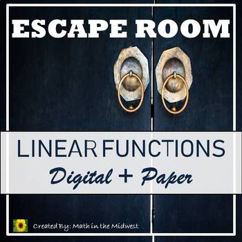 Preview of ⭐NO PREP Linear Functions Escape Room {Algebra 1}⭐