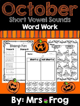 Preview of **NO PREP** October / Halloween Short Vowel Word Work