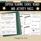 *NO PREP* Printable Summer Reading Choice Board and Activi