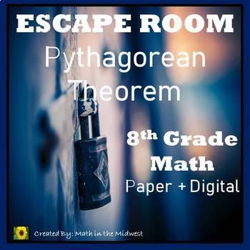 Preview of ⭐NO PREP Pythagorean Theorem Escape Room {8th Grade Math}⭐