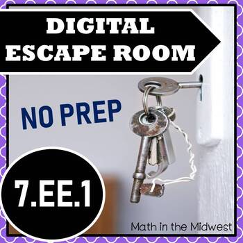 Preview of ⭐NO PREP Simplifying Expressions Escape Room⭐7.EE.1 Activity