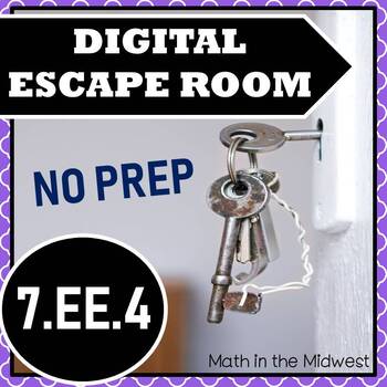 Preview of ⭐NO PREP Solving Inequalities Escape Room⭐7.EE.4 Activity