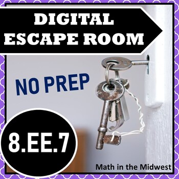 Preview of ⭐NO PREP Solving Multi Step Equations Escape Room⭐8.EE.7 Activity