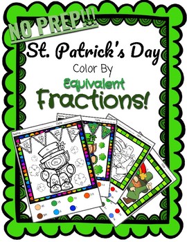Preview of *NO PREP* St. Patrick's Day Color By Fractions