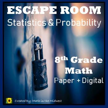 Preview of ⭐NO PREP Statistics & Probability Escape Room {8th Grade Math}⭐
