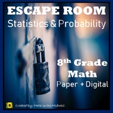 ⭐NO PREP Statistics & Probability Escape Room {8th Grade Math}⭐