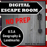 ⭐NO PREP U.S.A Geography & Landmarks Escape Room⭐Distance 