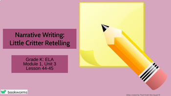 Preview of "Narrative Writing: Little Critter Retell" Google Slides- Bookworms Supplement