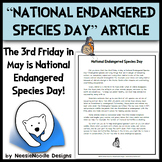"National Endangered Species Day" Article, Questions, Cont
