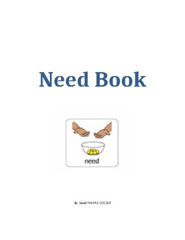 Preview of "Need" Core Word Adapted Book