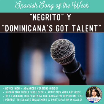 Preview of "Negrito" + Identity Themed Song of the Week Activities