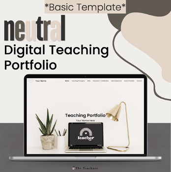 Preview of *Neutral* Basic Digital Teaching Portfolio | Teacher Portfolio Website