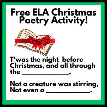 Preview of "Night Before Christmas" poetry activity - Test Your Knowledge!