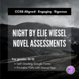 Night by Elie Wiesel - Unit Test/Quizzes - Print and Google Forms