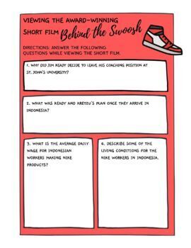 Preview of "Nike: Behind the Swoosh" - Viewing Guide Questions and Consumerism Activity