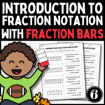 Preview of ❤️ No Prep 3rd grade Fraction bar worksheet Understand Fractions 3.NF.A.1