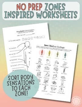 Preview of ** No-Prep Zones of Self Regulation Inspired: Body Sensations Worksheets **
