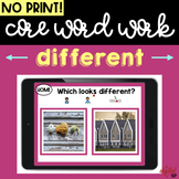 {No Print} Core Word Work: Different | Teletherapy | Dista