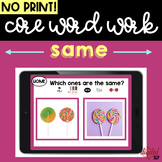 {No Print} Core Word Work: Same | Teletherapy | Distance Learning