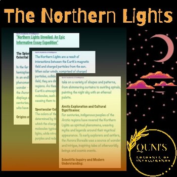 Preview of "Northern Lights Unveiled: An Epic Informative Essay Expedition" GCSE/IGCSE Eng