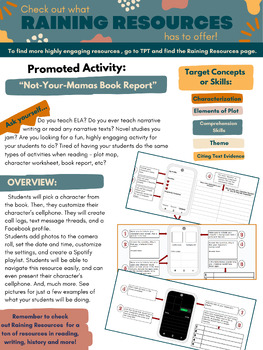 Preview of "Not Your Mamas" Book Report Information