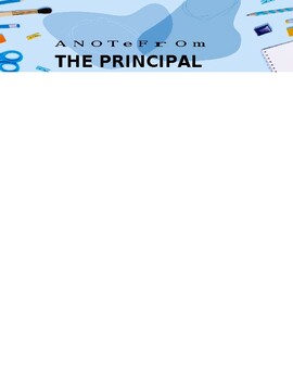 Preview of "Note from the Teacher/Principal" Editable Email/Newsletter Header