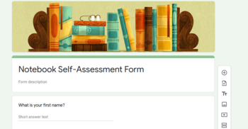 Preview of  Notebook Student Self-Assessment (Google Form)
