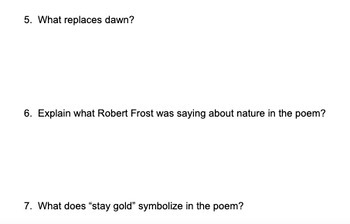 Preview of "Nothing Gold Can Stay" - poem, questions, and answer key by Robert Frost