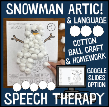 Preview of Snowman! Articulation and Language: Speech Therapy Craft + digital option