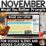 ✏️ November DIGITAL Would You Rather Prompts ✏️ Grades 2-5